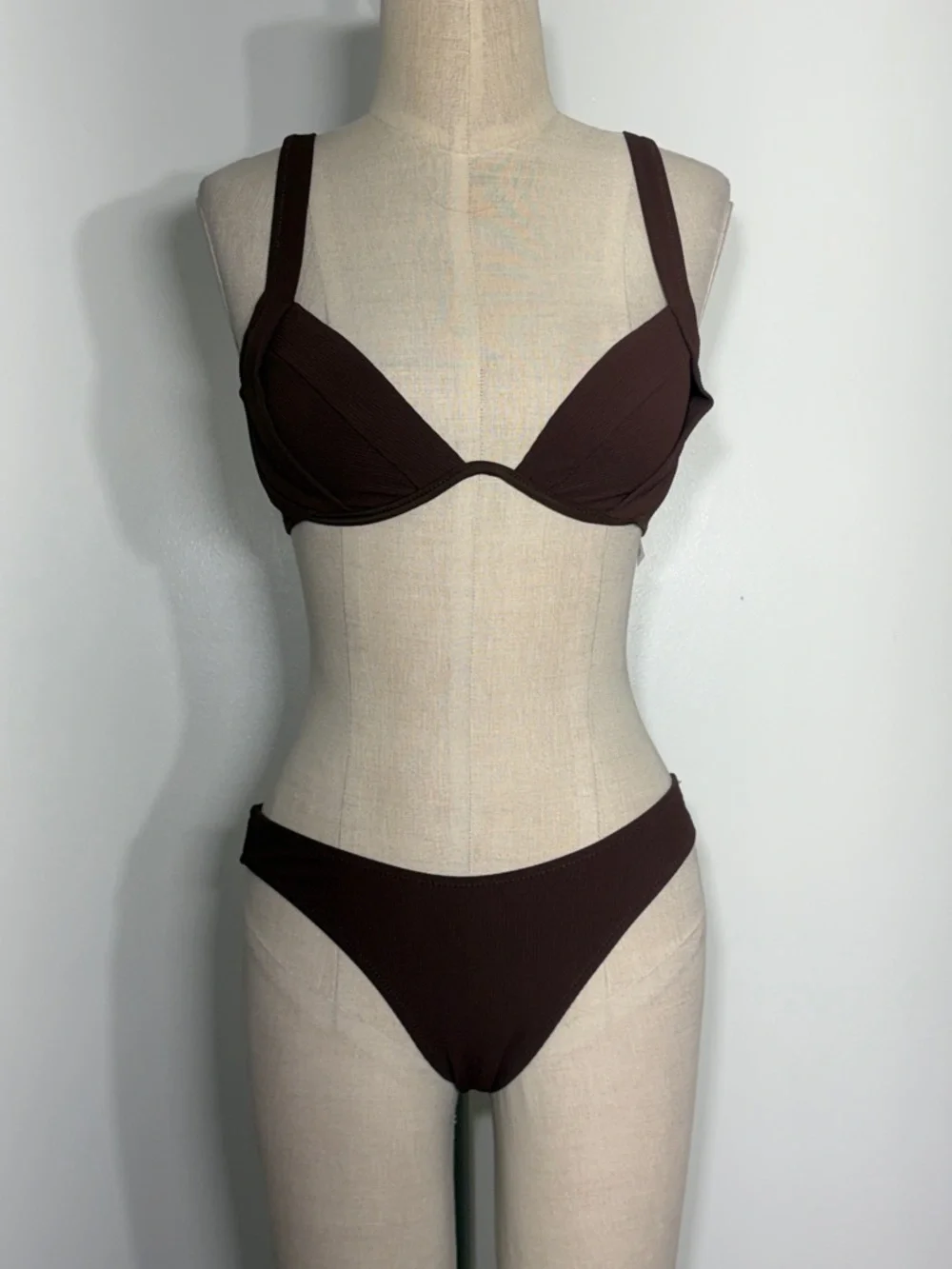 Chic Dark Brown Underwire Bikini Set - Women Swim Bikini